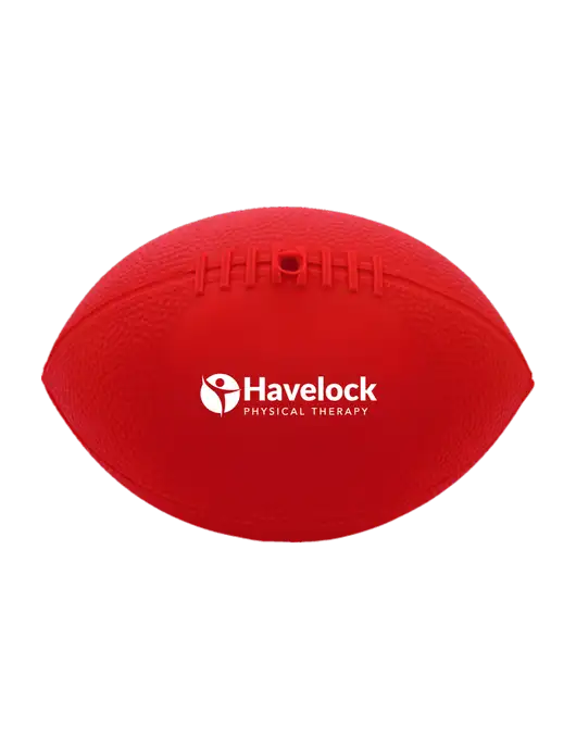 7” Durable Red Vinyl Football w/Havelock Logo