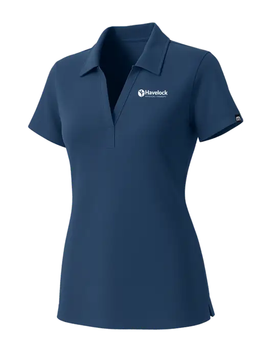TravisMathew Womens Sapphire Medium Dark Glenview Solid Polo w/Havelock Logo