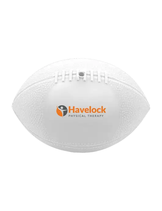 7” Durable White Vinyl Football w/Havelock Logo