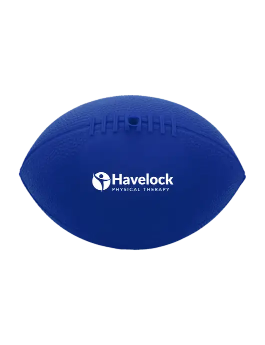 7” Durable Dark Royal Blue Vinyl Football w/Havelock Logo