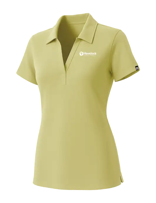 TravisMathew Womens Light Yellow Glenview Solid Polo w/Havelock Logo