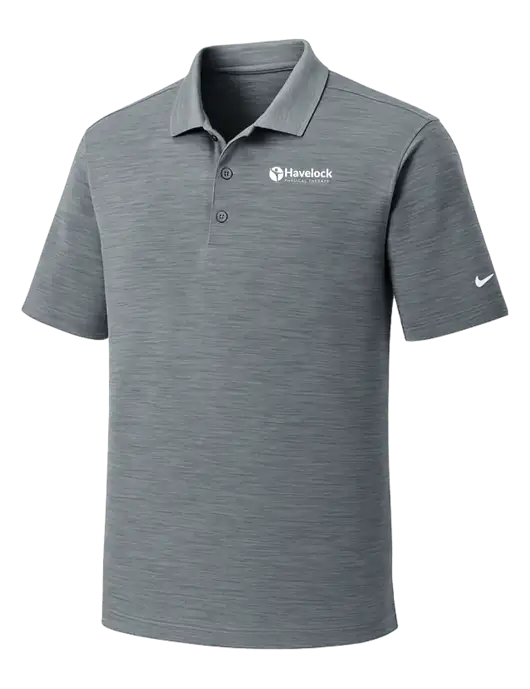 Nike Dri-FIT Medium Grey Striated Polo w/Havelock Logo