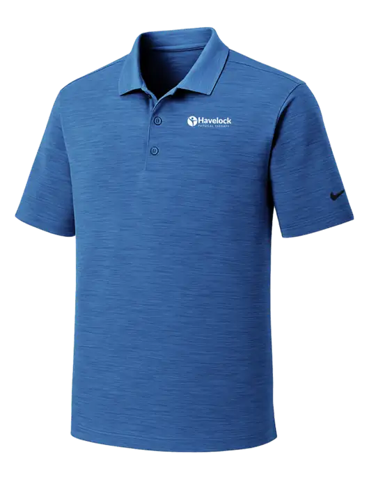Nike Dri-FIT Royal Striated Polo w/Havelock Logo