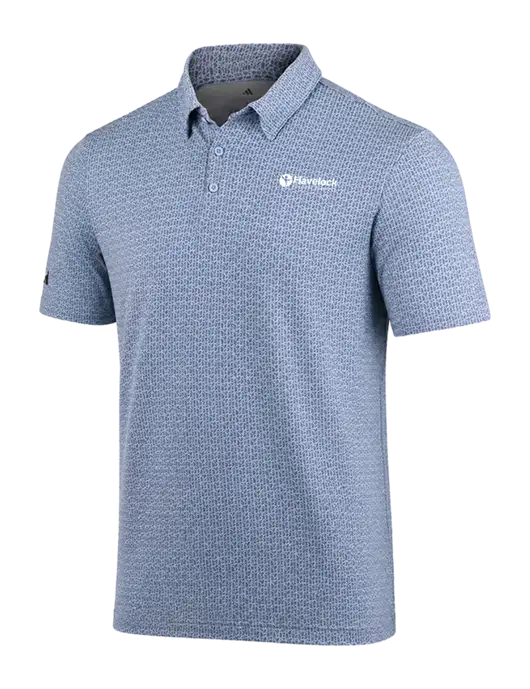 Adidas Light Blue Printed Blend Polo w/Havelock Logo
