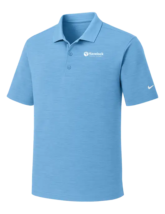 Nike Dri-FIT Light Blue Striated Polo w/Havelock Logo
