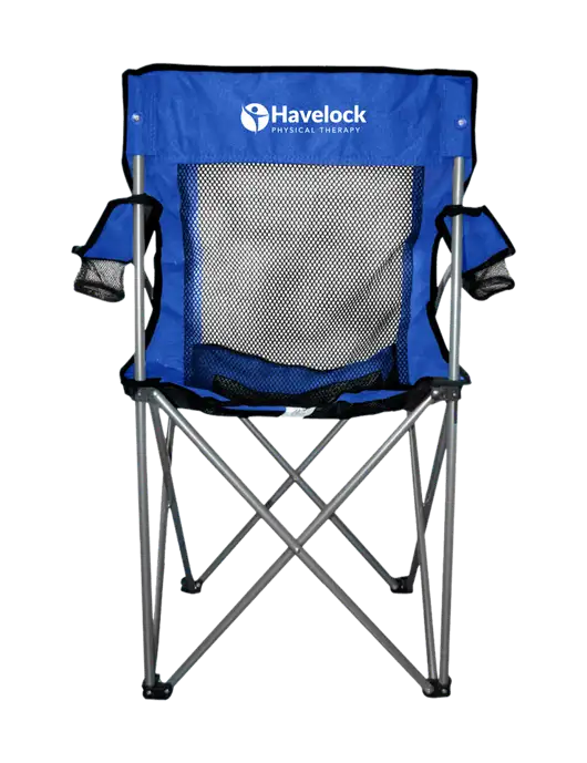 Titan Dark Royal Blue/Black Mesh Folding Chair w/Havelock Logo