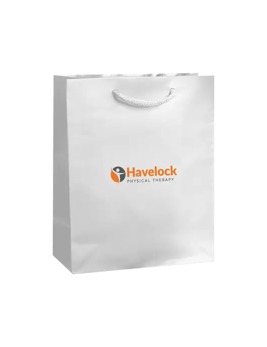 White Gift Bag Gloss 8x10 w/Havelock Logo