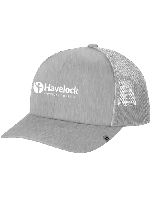 TravisMathew Light Medium Grey Heather Cruz Trucker Cap w/Havelock Logo