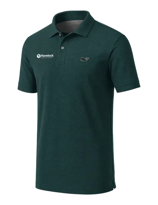 Vineyard Vines Edgartown Dark Green Pique Polo w/Havelock Logo