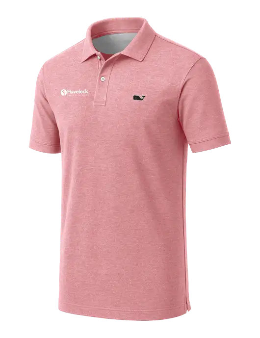 Vineyard Vines Edgartown Light Pink Heather Pique Polo w/Havelock Logo