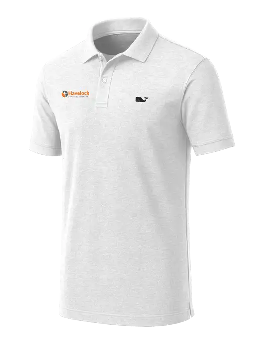 Vineyard Vines Edgartown White Pique Polo w/Havelock Logo