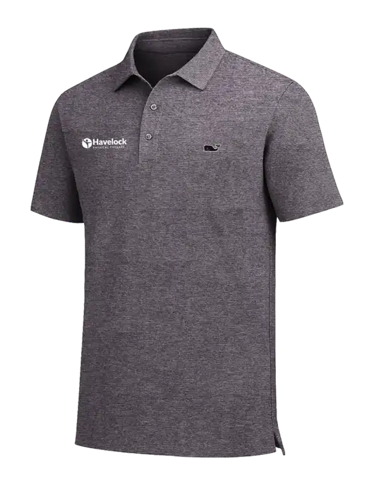Vineyard Vines Destin Stripe Dark Grey Sankaty Polo w/Havelock Logo