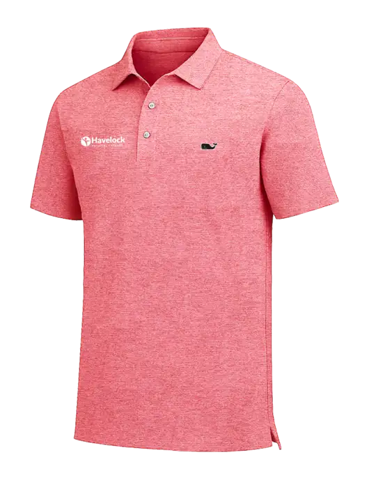 Vineyard Vines Destin Stripe Coral Sankaty Polo w/Havelock Logo