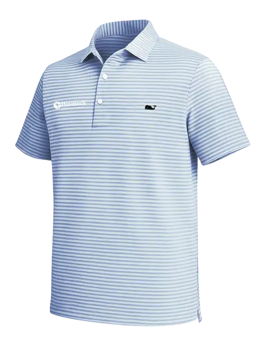 Vineyard Vines Light Blue Heathered Winstead Sankaty Polo w/Havelock Logo