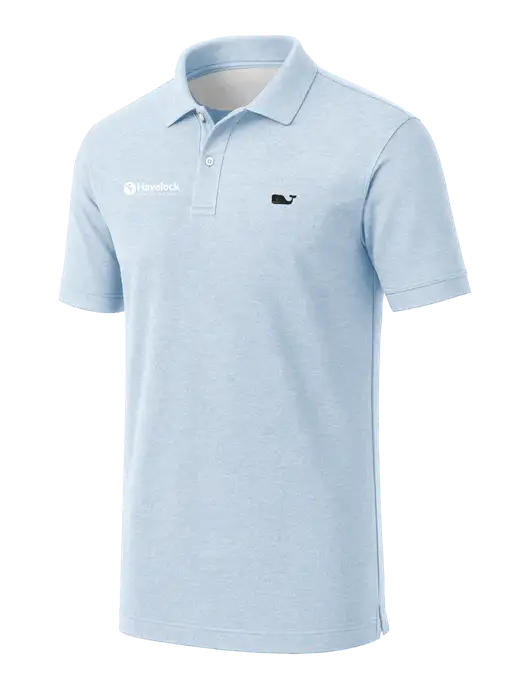 Vineyard Vines Edgartown Light Blue Pique Polo w/Havelock Logo