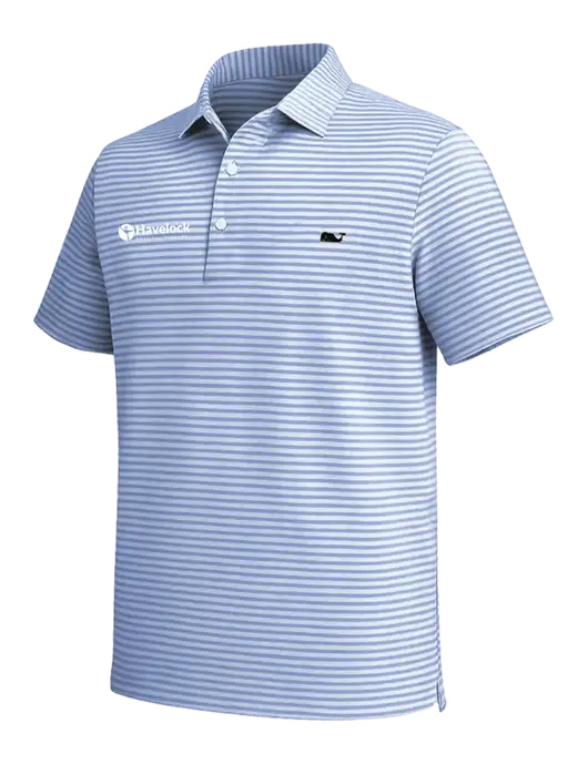 Vineyard Vines Light Navy Heathered Winstead Sankaty Polo w/Havelock Logo
