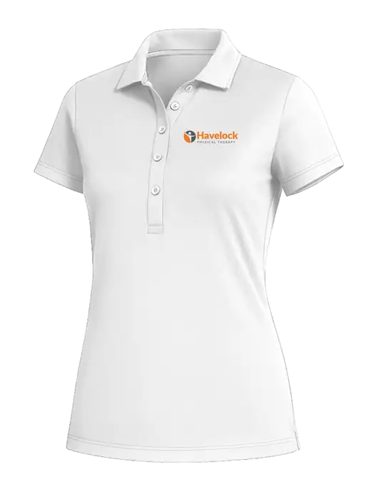 Fairway & Greene Womens White Claire Tech Polo w/Havelock Logo