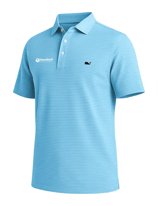 Vineyard Vines Bradley Light Sapphire Stripe Sankaty Polo w/Havelock Logo