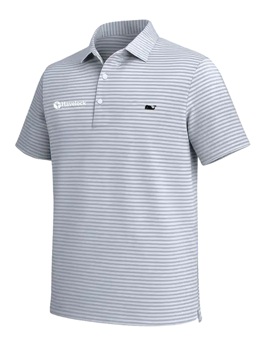 Vineyard Vines Light Grey Heathered Winstead Sankaty Polo w/Havelock Logo