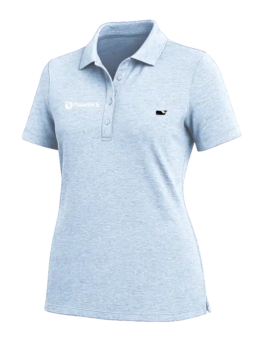 Vineyard Vines Womens Light Blue Edgartown Pique Polo w/Havelock Logo