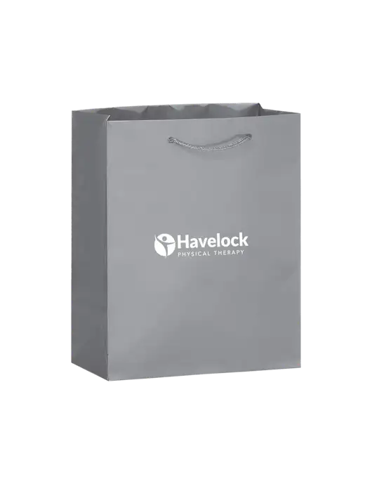 Light Grey Gift Bag Matte 8x10 w/Havelock Logo