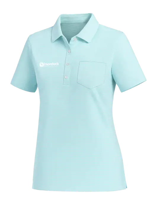 Vineyard Vines Womens Very Light Sapphire Fanshell Polo  w/Havelock Logo