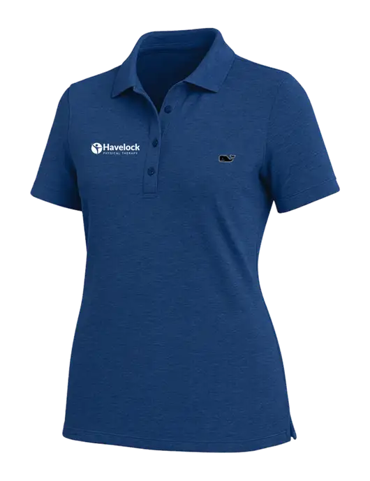 Vineyard Vines Womens Light Navy Blue Edgartown Pique Polo w/Havelock Logo