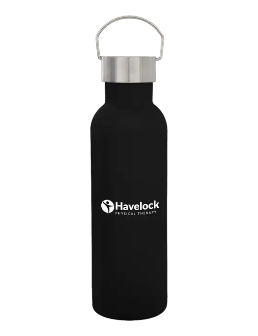 28 oz Black Bubbli Stainless Steel Bottle w/Havelock Logo