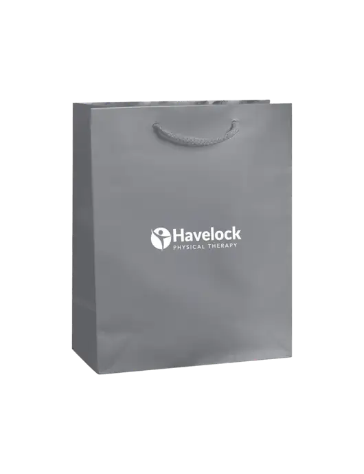 Light Grey Gift Bag Gloss 8x10 w/Havelock Logo