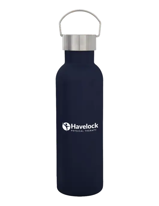 28 oz Dark Navy Bubbli Stainless Steel Bottle w/Havelock Logo