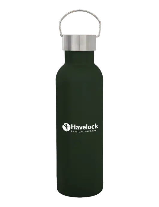 28 oz Dark Green Bubbli Stainless Steel Bottle w/Havelock Logo