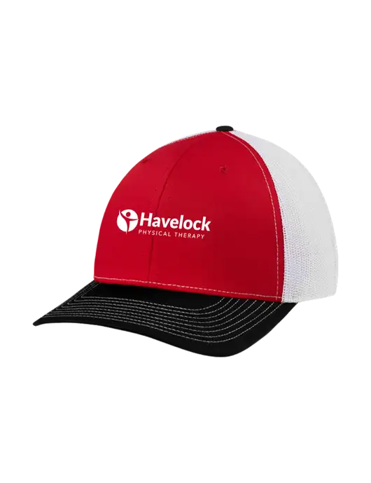 Richardson Adjustable Snapback Original 112 Trucker Cap Black/Red/White Mesh w/Havelock Logo
