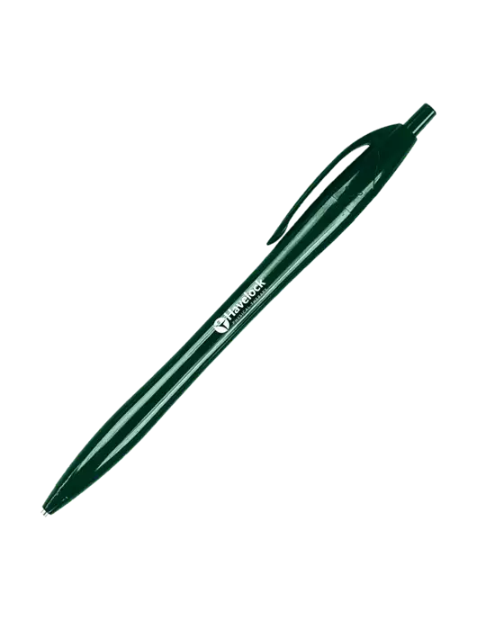 Novella Dark Green Solid Pen - Black Ink w/Havelock Logo