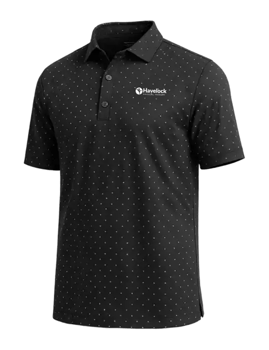 Callaway Micro Chev Black Print Polo w/Havelock Logo