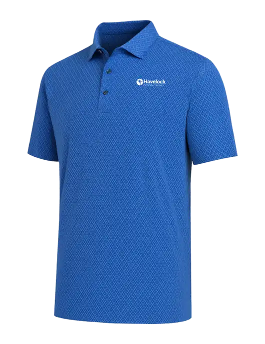 Callaway All-Over Stitched Royal Chev Polo  w/Havelock Logo