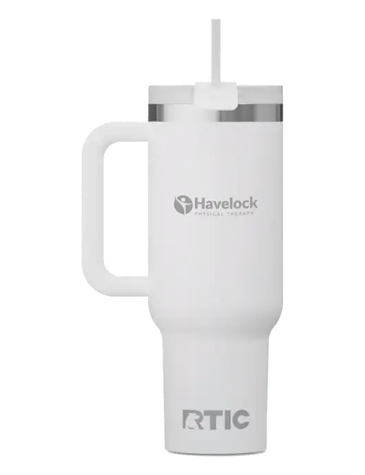 RTIC Road Trip 40 oz White Tumbler  w/Havelock Logo