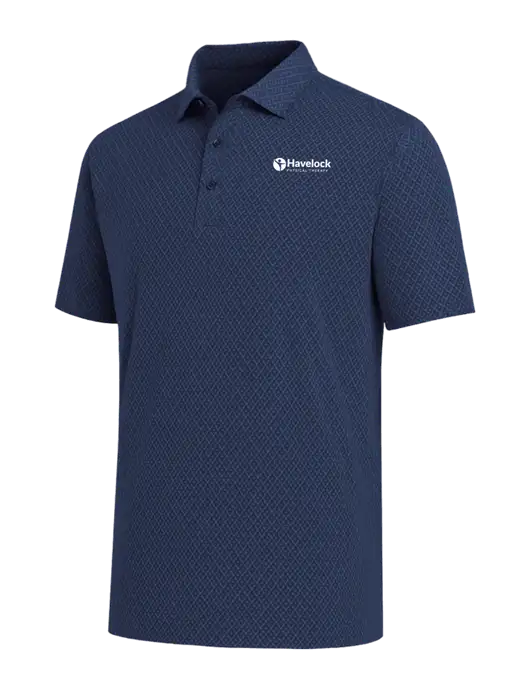 Callaway All-Over Stitched Dark Navy Chev Polo  w/Havelock Logo