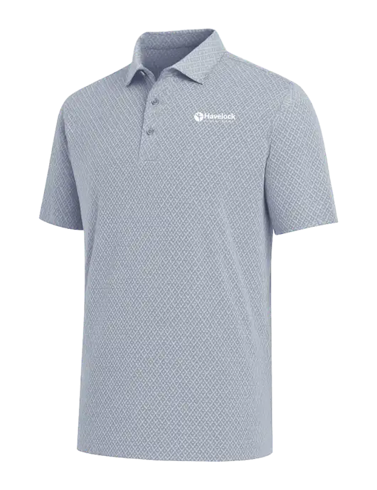 Callaway All-Over Stitched Medium Grey Chev Polo  w/Havelock Logo