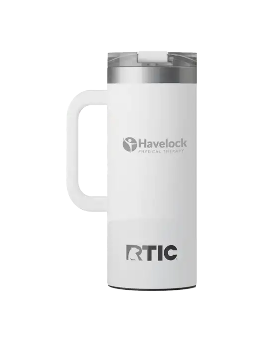 RTIC Road Trip 20 oz White Travel Mug w/Havelock Logo