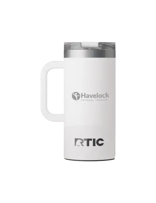 RTIC Road Trip 16 oz White Travel Mug w/Havelock Logo