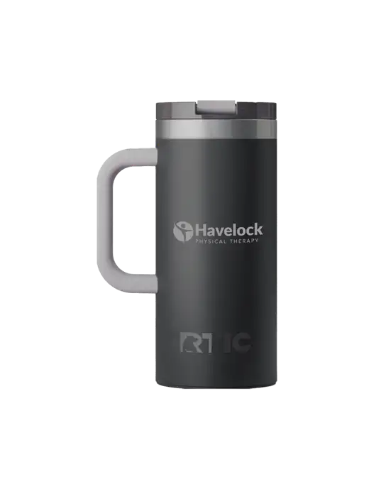 RTIC Road Trip 16 oz Charcoal Travel Mug w/Havelock Logo
