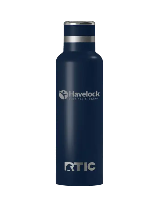 RTIC Journey 20 oz Navy Bottle w/Havelock Logo