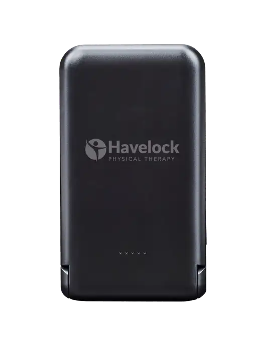 Black Glow Light-Up Power Bank 10,000 mAh MagSafe With Folding Stand w/Havelock Logo