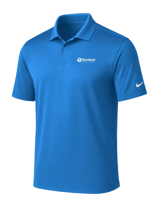 NIKE Light Royal Victory Solid Polo w/Havelock Logo