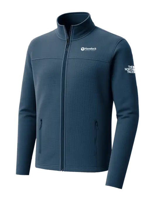 The North Face Aim Full-Zip Light Navy Fleece Jacket w/Havelock Logo