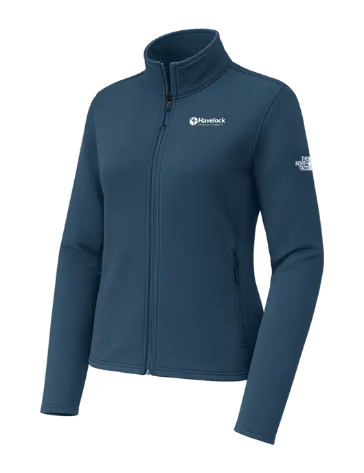 The North Face Womens Aim Full-Zip Light Navy Fleece Jacket w/Havelock Logo