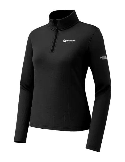 The North Face Womens Aim 1/4-Zip Black Fleece w/Havelock Logo