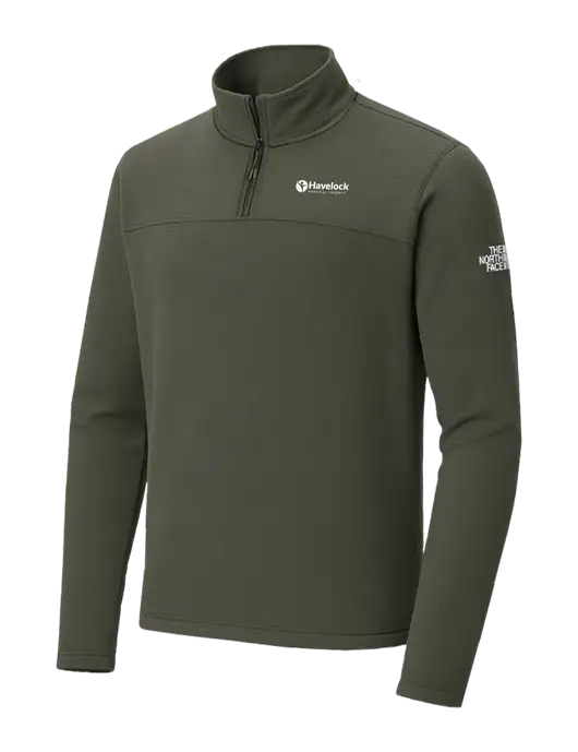 The North Face Aim 1/4-Zip Dark Olive Fleece w/Havelock Logo