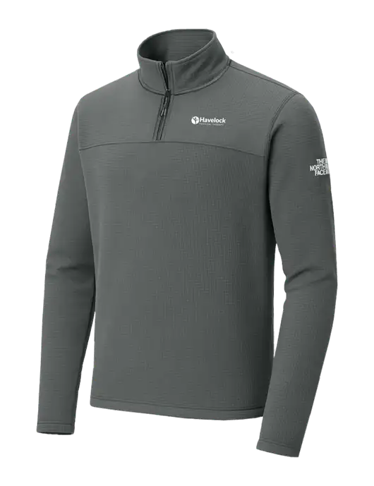 The North Face Aim 1/4-Zip Dark Medium Grey Fleece w/Havelock Logo