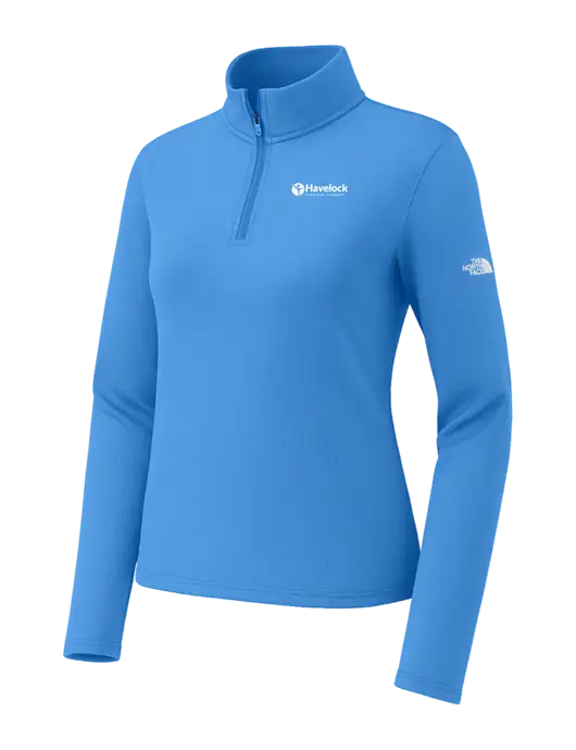 The North Face Womens Aim 1/4-Zip Light Royal Fleece w/Havelock Logo